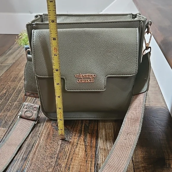Valentino Orlandi Sage Green Italian Leather Crossbody Messenger Bag - Picture 12 of 12